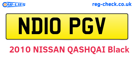 ND10PGV are the vehicle registration plates.
