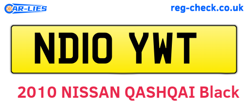 ND10YWT are the vehicle registration plates.