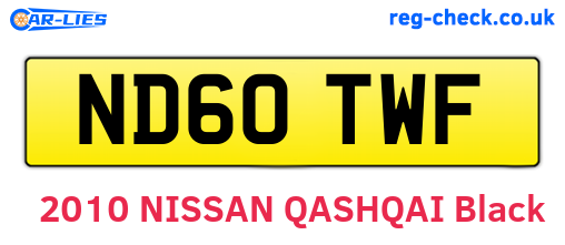 ND60TWF are the vehicle registration plates.