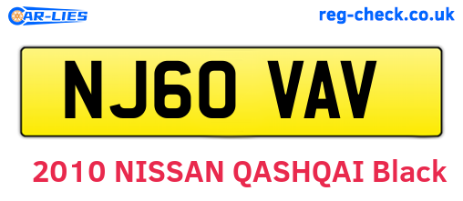 NJ60VAV are the vehicle registration plates.