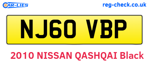 NJ60VBP are the vehicle registration plates.