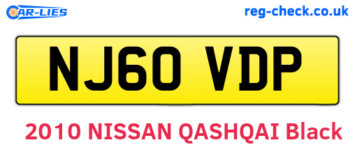 NJ60VDP are the vehicle registration plates.
