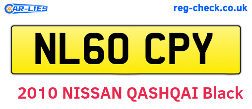 NL60CPY are the vehicle registration plates.