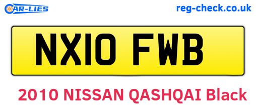 NX10FWB are the vehicle registration plates.