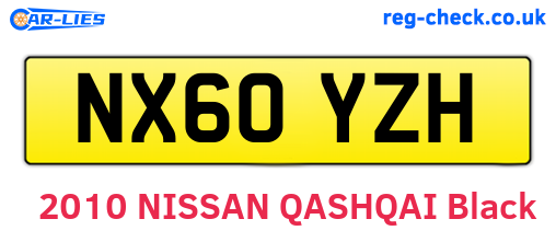 NX60YZH are the vehicle registration plates.
