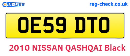 OE59DTO are the vehicle registration plates.