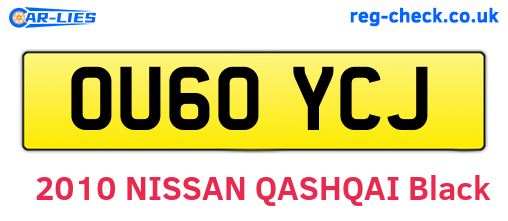 OU60YCJ are the vehicle registration plates.