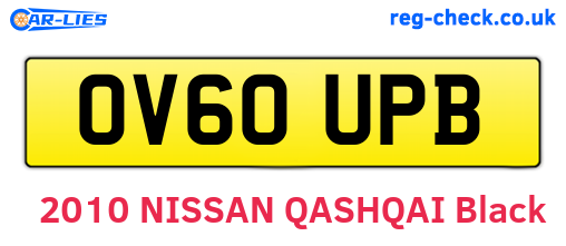OV60UPB are the vehicle registration plates.