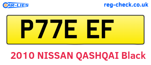 P77EEF are the vehicle registration plates.