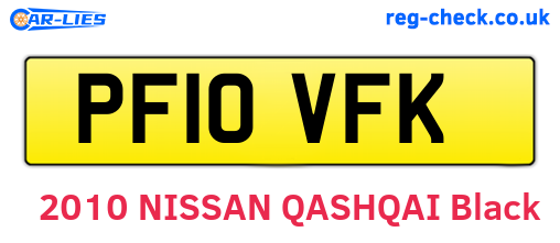 PF10VFK are the vehicle registration plates.
