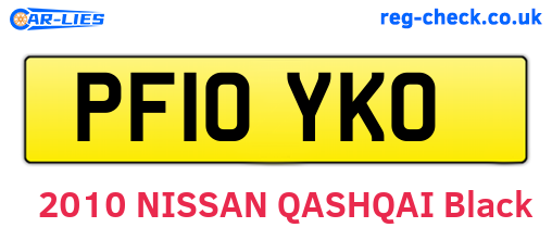 PF10YKO are the vehicle registration plates.