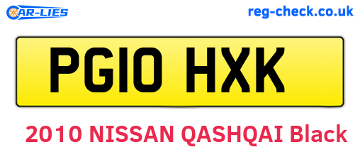 PG10HXK are the vehicle registration plates.