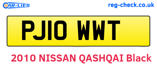 PJ10WWT are the vehicle registration plates.