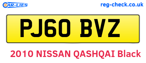 PJ60BVZ are the vehicle registration plates.