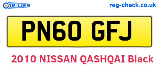 PN60GFJ are the vehicle registration plates.