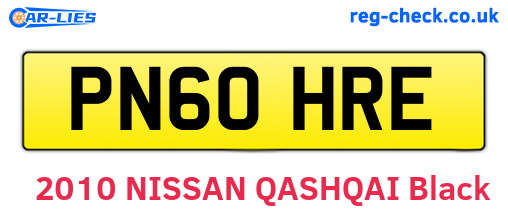 PN60HRE are the vehicle registration plates.