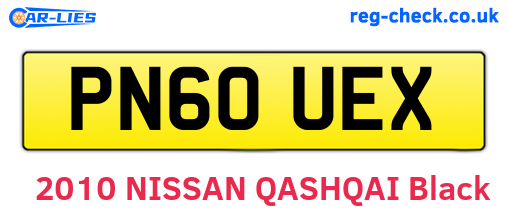 PN60UEX are the vehicle registration plates.