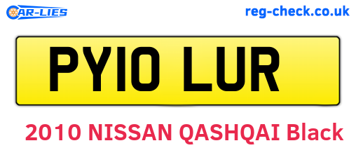 PY10LUR are the vehicle registration plates.