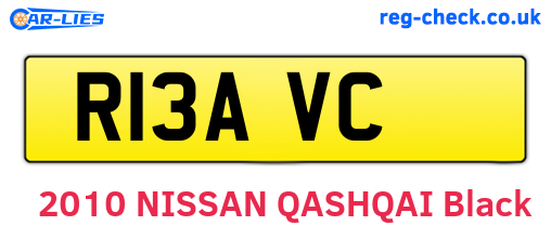 R13AVC are the vehicle registration plates.