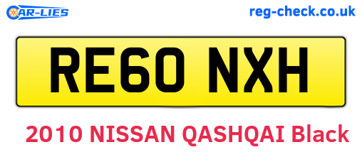 RE60NXH are the vehicle registration plates.