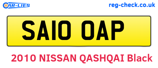 SA10OAP are the vehicle registration plates.