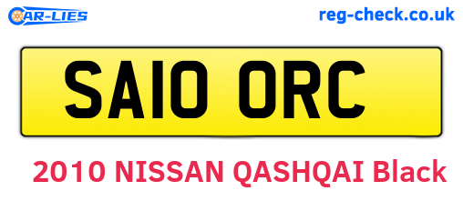 SA10ORC are the vehicle registration plates.