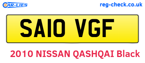 SA10VGF are the vehicle registration plates.