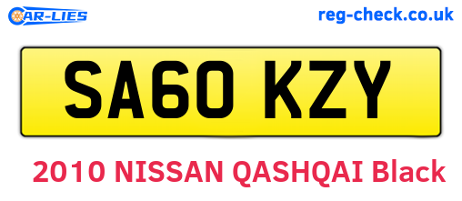 SA60KZY are the vehicle registration plates.