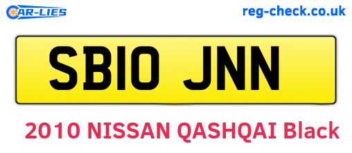 SB10JNN are the vehicle registration plates.