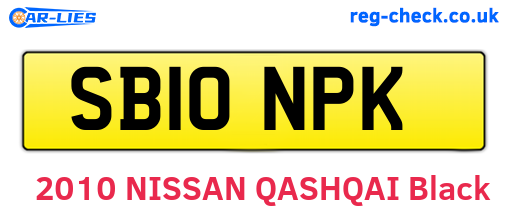 SB10NPK are the vehicle registration plates.