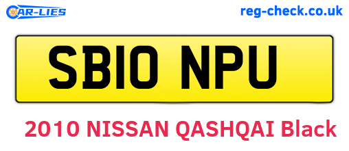SB10NPU are the vehicle registration plates.