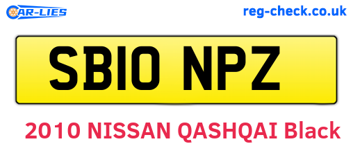SB10NPZ are the vehicle registration plates.