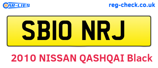 SB10NRJ are the vehicle registration plates.