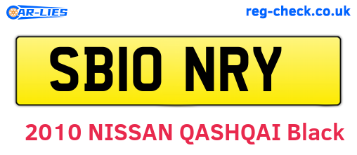 SB10NRY are the vehicle registration plates.