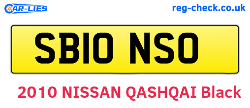 SB10NSO are the vehicle registration plates.