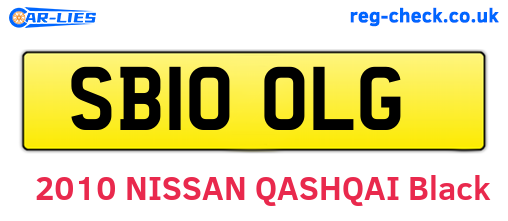 SB10OLG are the vehicle registration plates.
