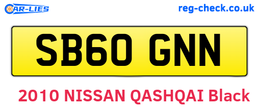 SB60GNN are the vehicle registration plates.