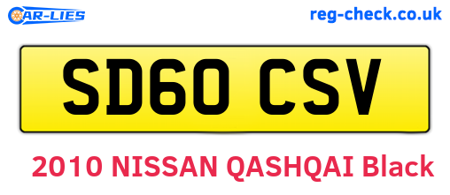 SD60CSV are the vehicle registration plates.