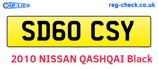 SD60CSY are the vehicle registration plates.