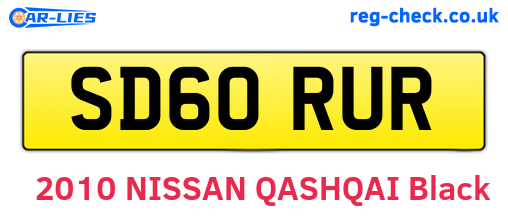 SD60RUR are the vehicle registration plates.