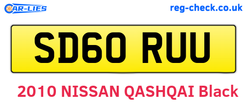SD60RUU are the vehicle registration plates.