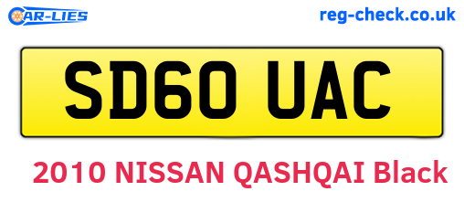 SD60UAC are the vehicle registration plates.