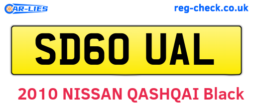 SD60UAL are the vehicle registration plates.