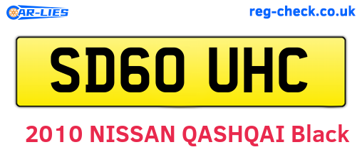 SD60UHC are the vehicle registration plates.