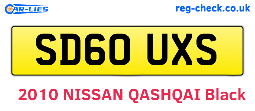 SD60UXS are the vehicle registration plates.