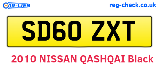 SD60ZXT are the vehicle registration plates.