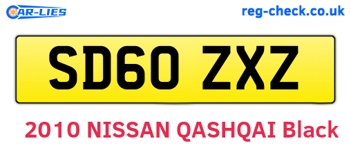 SD60ZXZ are the vehicle registration plates.