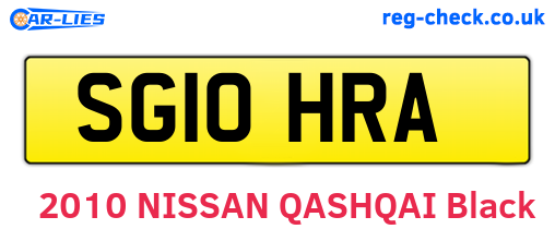 SG10HRA are the vehicle registration plates.