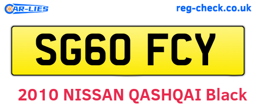 SG60FCY are the vehicle registration plates.