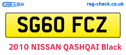 SG60FCZ are the vehicle registration plates.